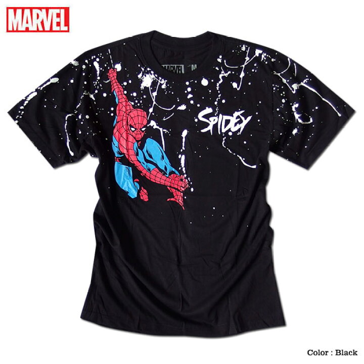楽天市場】マーベルTシャツ メンズ スパイダーマン tシャツ ペイント  