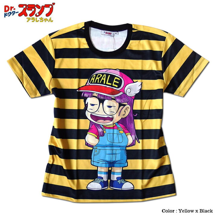 楽天市場 ドクタースランプ アラレちゃん あられちゃん ｔシャツ メンズ 総柄 フルカラー プリント アニメ 半袖 キャラクター 原宿系 ボーダー 派手 Eversoul Plus 公式 メンズ通販