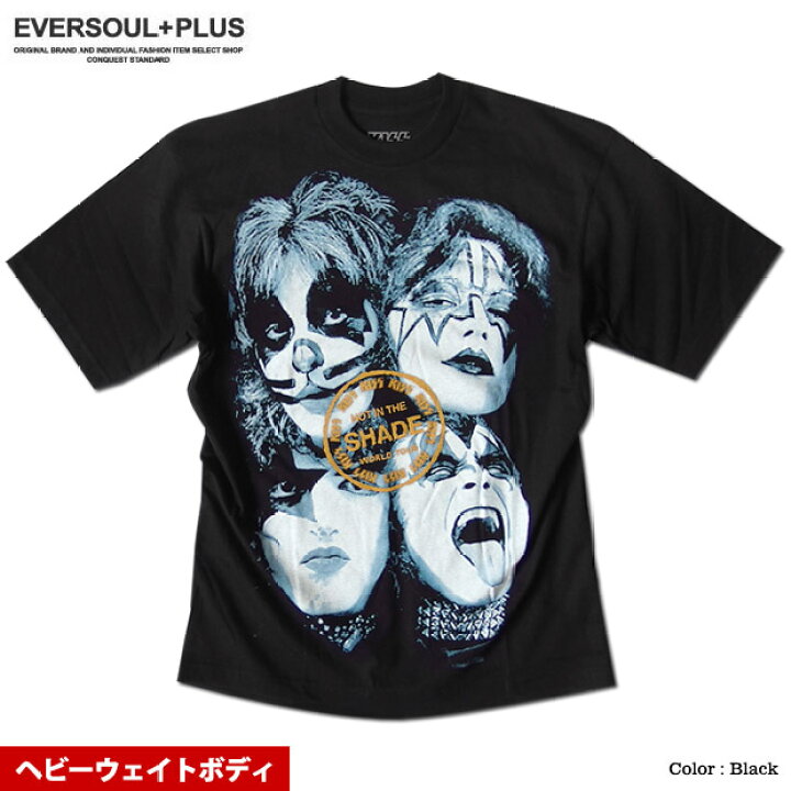 楽天市場 Kiss Apparel 正規品 キッス ｔシャツ メンズ プリント 厚手 ヘビーウェイト バンドt 半袖 メンバー イラスト グッズ ゆったり オーバーサイズ ビッグシルエット ダンス 衣装 Eversoul Plus 公式 メンズ通販