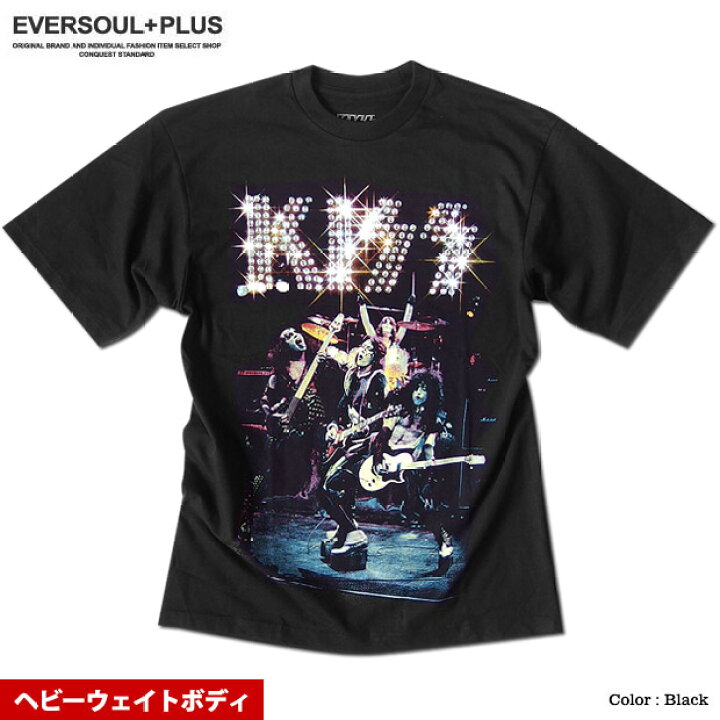 楽天市場 Kiss Apparel 正規品 キッス ｔシャツ メンズ プリント 厚手 ヘビーウェイト バンドt 半袖 メンバー イラスト グッズ ゆったり オーバーサイズ ビッグシルエット ダンス 衣装 Eversoul Plus 公式 メンズ通販