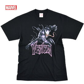 正規品【クロネコゆうパケット便で送料無料】MARVEL tシャツ マーベル Tシャツ ベノム メンズ 半袖 ヴェノム アメコミ アベンジャーズ ハルク キャラクター グッズ ストリート ダンス プリント ブラック ペアルック 誕生日プレゼント ギフト