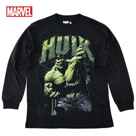 正規品【クロネコゆうパケット便で送料無料】超人 ハルク ロンT MARVEL Tシャツ メンズ マーベル 長袖 ヴェノム アメコミ アベンジャーズ キャラクター グッズ ストリート ダンス プリント ブラック ペアルック 誕生日プレゼント