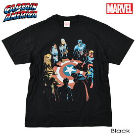 正規品【クロネコゆうパケット便で送料無料!!】マーベル Tシャツ MARVEL メンズ キャプテンアメリカ アベンジャーズ 半袖 レディース アメコミ アイアンマン ハルク ファルコン ストレンジ キャラクター グッズ ストリート ダンス ロゴ ブラック 誕生日プレゼント