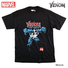 正規品【クロネコゆうパケット便で送料無料】 マーベル Tシャツ VENOM メンズ MARVEL レディース 半袖 tシャツ ヴェノム アメコミ アベンジャーズ 悪役 ヒーロー ベノム 映画T グッズ キャラクター ストリート ダンス ブラック ペアルック 誕生日プレゼント ギフト