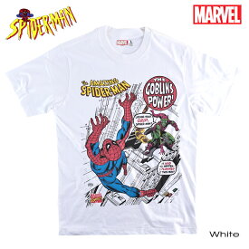 SPIDERMAN マーベル Tシャツ スパイダーマン メンズ MARVEL レディース 半袖 プリント GOBLIN ゴブリン アベンジャーズ アメコミ tシャツ アイアンマン VENOM キャプテンアメリカ コミック キャラクターグッズ ダンス ホワイト 誕生日プレゼント ギフト【メール便送料無料】
