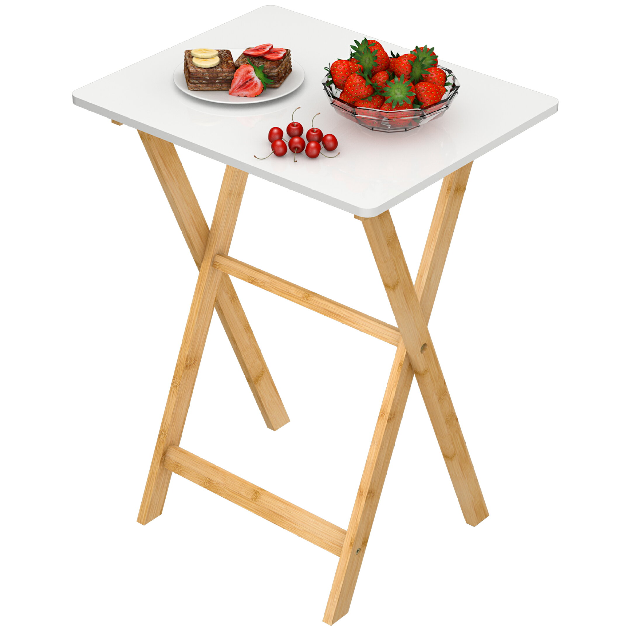 折り畳みテーブル 高さ62cm 軽量 サイドテーブル 折りたたみ カフェテーブル 軽い 折りたたみテーブル コンパクト おしゃれ 簡易テーブル アウトドア 食卓 キッチン コーヒーテーブル 白 ナチュラル かわいい ミニデスク 一人用 北欧