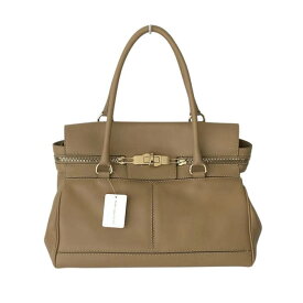【中古】Max mara マックスマーラ マルゴー ハンドバッグ レザー トートバッグ ターンロック 鞄 ベージュ