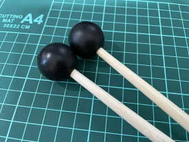 【ブラック】3種類から カラー 変更可能 先端ゴム製 マレット mallet チャイム/木琴/音叉/ などに最適 【2本1セット】