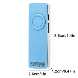 【ブルー】 新品 長方形 スピーカー 内蔵 MP3 音楽 プレイヤー SD カード式 メカニック サポート スピーカー内蔵 MP3プレイヤー充電ケーブル付き