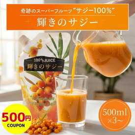 【500円クーポン】サジー 無添加 輝きのサジー 1500ml(500ml×3個)〜 《 サジージュース 無着色 美容 人工甘味料不使用 サジー100％ 鉄分 ビタミンC リンゴ酸 ミネラル ビタミンE 200種類以上の栄養素 スーパーフード 栄養補給 健康食品 送料無料 》