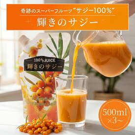 サジー 無添加 輝きのサジー 1500ml(500ml×3個)〜 《 サジージュース 無着色 美容 人工甘味料不使用 サジー100％ 鉄分 ビタミンC リンゴ酸 ミネラル ビタミンE 200種類以上の栄養素 スーパーフード 栄養補給 健康食品 送料無料 》