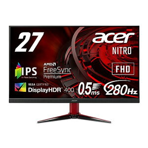 Acer Nitro �Q�[�~���O���j�^�[ 27�C���` IPS ����� �t��HD 0.5ms 240Hz HDMI (280Hz DisplayP