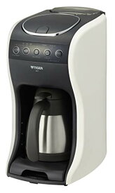 タイガー魔法瓶(TIGER) コーヒーメーカー 1~4杯用 深蒸しドリップ 真空 ステンレス サーバー クリームホワイト ACT-E040WM