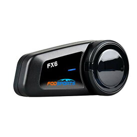FODSPORTS バイク インカム FX6 6人同時通話 FM付き 通信自動復帰 他のインカムと接続可能 CVCノイズ軽減 HI-FI音質 イ