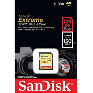 SanDisk 128GB Extreme UHS-I SDXC SDSDXV5-128G �T���f�B�X�N �C�O�p�b�P�[�W�i