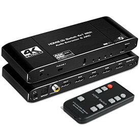 HDMI切替器 4K@60Hz 4入力1出力 NEWCARE HDMI音声分離器 光Toslink SPDIF/同軸/3.5mmオーディオ出力付