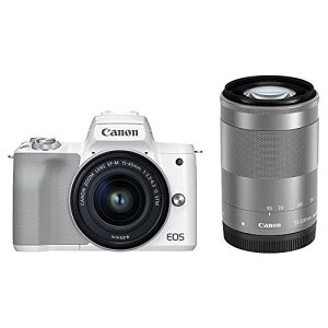 Canon �~���[���X���J���� EOS Kiss M2 �_�u���Y�[���L�b�g �z���C�g KISSM2WH-WZK