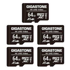 Gigastone �}�C�N��sd�J�[�h 64GB 5�Z�b�g SD�A�_�v�^�t�� 4K UHD �r�f�I �B�e 90MB/S MicroSDXC U