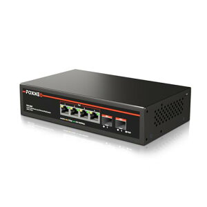 FOXNEO 2.5gbps �X�C�b�`���O�n�u PoE�@�\���� 6�|�[�g�i4x2.5G RJ45(PoE)��2x10G SFP+�j�e�|�[�g�ő�3