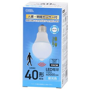 �I�[��(OHM) LED�d�� E26 40�`���� �l���E���ÃZ���T�[�t�� �����F 580���[���� 4.7W LDA5D-G PIR6 06-55