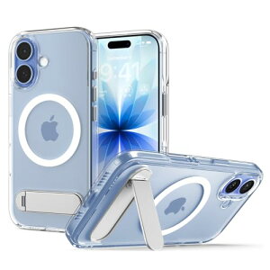 Spigen �y�n��18�N�̋Z�p�́z iPhone 17 �P�[�X MagSafe�Ή� 360°��] �X�^���h�t�� �}�O�l�b�g���� �N���A ����