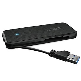 エレコム ポータブルSSD 250GB USB3.2(Gen1) PS5/PS4(メーカー動作確認済) ケーブル収納 データ復旧サービスLite