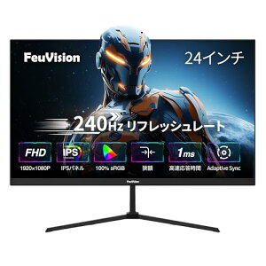 FeuVision �Q�[�~���O���j�^�[ 24�C���` FHD 1080p 240Hz IPS�p�l�� �������x1ms Adaptive Sync�Ή�