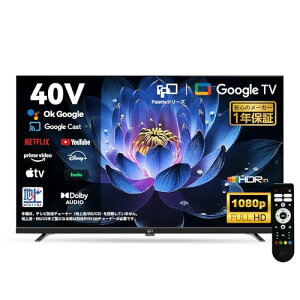 FPD �`���[�i�[���X �e���r 40V�^ FHD Google TV �t���[�����X�t���e���r Google Cast�Ή� �C���^�[�l�b�g�r�f�I