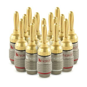 Nakamichi FanLock Excel �V���[�Y 24k �����b�L �o�i�i�v���O 10 AWG - 18 AWG �Q�[�W �T�C�Y 4mm