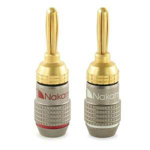 Nakamichi FanLock Excel �V���[�Y 24k �����b�L �o�i�i�v���O 10 AWG - 18 AWG �Q�[�W �T�C�Y 4mm