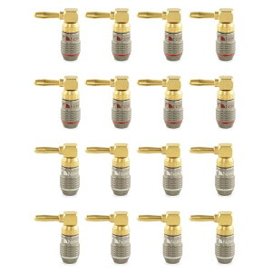 Nakamichi FanLock Excel �V���[�Y 24k �����b�L���p(90�x)�o�i�i�v���O 10 AWG - 18 AWG �Q�[�W �T