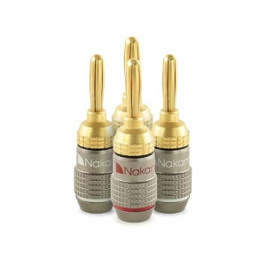 Nakamichi FanLock Excel �V���[�Y 24k �����b�L �o�i�i�v���O 10 AWG - 18 AWG �Q�[�W �T�C�Y 4mm