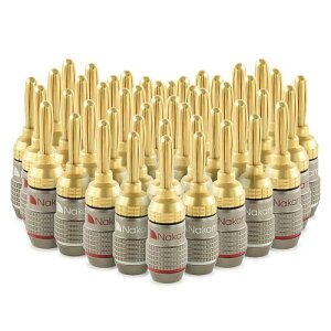 Nakamichi FanLock Excel �V���[�Y 24k �����b�L �o�i�i�v���O 10 AWG - 18 AWG �Q�[�W �T�C�Y 4mm
