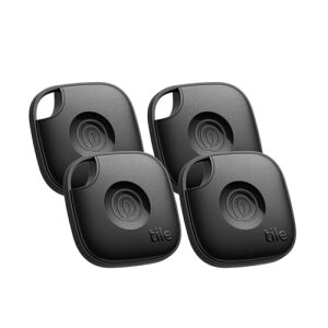 Life360 Tile Mate �X�^���_�[�h���f�� �u���b�N 4�p�b�N/�X�}�[�g�g���b�J�[/�X�}�[�g�^�O/�����h�~�^�O/�u���Y��h�~/3�N