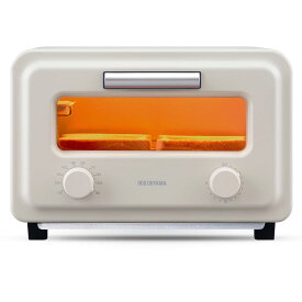 アイリスオーヤマ オーブントースター 2枚焼き スチーム 瞬間発熱 時短でより美味しく フラットカーボンヒーター使用 温度調節 タイマー SOT