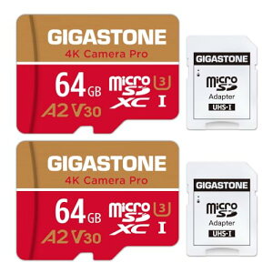 �y5�N�f�[�^�����E���������ۏ؁zGIGASTONE �}�C�N��sd�J�[�h 64GB 2�Z�b�g 4K Camera Pro microSDXC U