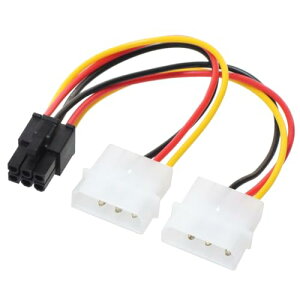 KAUMO PCIe 6�s�� (�I�X) - �y���t�F�����d��4�s��(�I�X)×2 �d���ϊ��P�[�u��