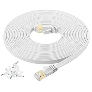 Cat7 LAN�P�[�u�� 7m �z���C�g FOSTO �C�[�T�l�b�g�P�[�u�� �E���g���t���b�g�P�[�u�� ���� STP �ܐ܂�h�~ RJ45�R�l�N�^