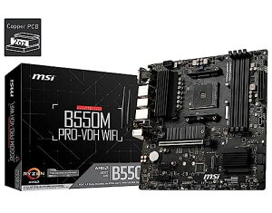 MSI�}�U�[�{�[�h B550M PRO-VDH WIFI Ryzen 5000�V���[�Y (AM4)�Ή�mATX M.2�q�[�g�V���N Wi-Fi
