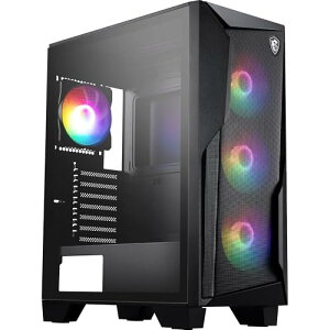 MSI MAG FORGE 130A AIRFLOW PC�P�[�X ATX �~�h���^���[ �� RGB �t�@��4��t�� �����K���X�T�C�h�p�l�� �}�O
