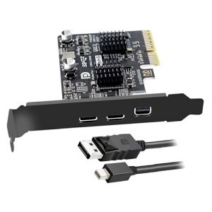 CY PCI-E Express 4x & Mini Displayport 1.4 ���͂���f���A�� 10Gbps USB 3.1 Type-