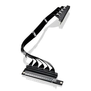 Thermaltake PCI-E 4.0 Dual 90 Degree Riser Cable 400mm Black AC-077-CO1O