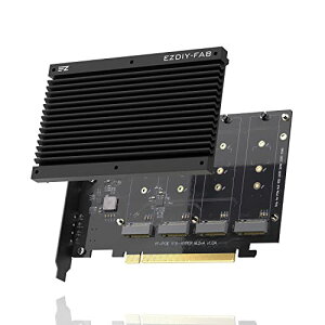 EZDIY-FAB Quad M.2 PCIe 4.0/3.0 X16 �g���J�[�h�A�q�[�g�V���N�t�� PCI-Express X4�Ή� Inte