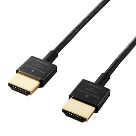 エレコム HDMI ケーブル 1.8m プレミアム 4K 2K (60P) HDR スーパースリムコネクタケーブル仕様 ブラック DH-HDP1