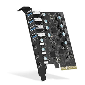 PCIe - USB 3.2 Gen 2�J�[�h 20Gbps�ш敝 7��USB�|�[�g(4��USB Type-A��3��Type-C�|�[�g)�A