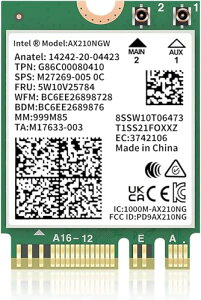 Intel Wi-Fi 6E AX210NGW ����LAN M.2 WiFi ���C�����X�J�[�h Bluetooth 5.3 802.11ax W