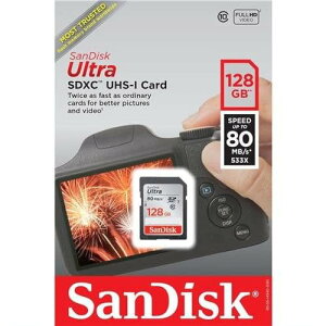 SanDisk 128GB Ultra SDXC UHS-I Memory Card - Up to 140MB/s C10 U1 Full H