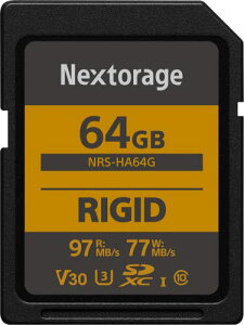 Nextorage ���{���[�J�[ UHS-I U3 V30 64GB SDXC SD�J�[�h Class10 �ϏՌ� IP68 NRS-H�V���[�Y