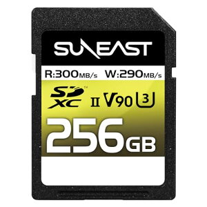 SUNEAST SDXC�J�[�h 256GB �ő�300MB/s UHS-II U3 V90 pSLC 4K 8K ULTIMATE PRO �v��