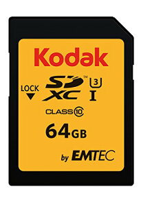 Kodak SDXC�J�[�h 64GB UHS-I U3 V30 Ultra - �ő�ǂݎ�葬�x95MB/�b - �������ݑ��x �ő�85MB/�b